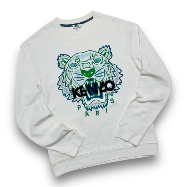 겐조 타이거 로고 화이트 빈티지 맨투맨