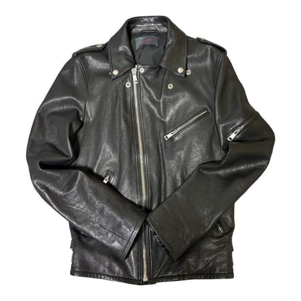 뮤즈룸 라이더 가죽 자켓(구찌모티브)