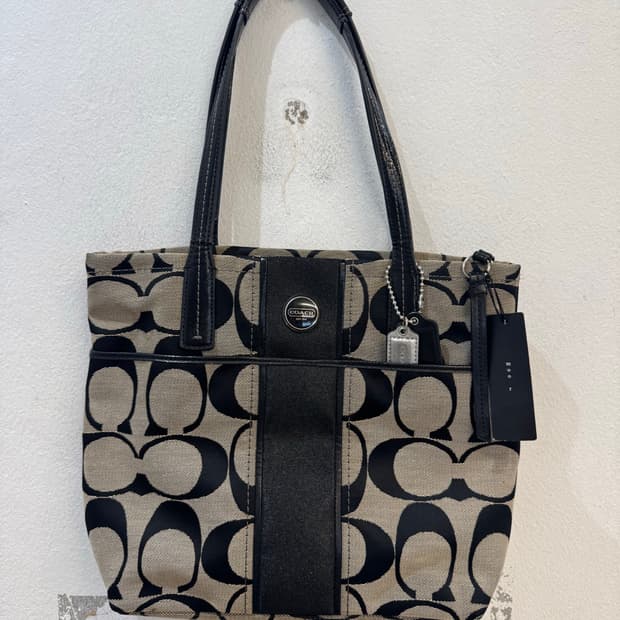 COACH Signature Silver and Black