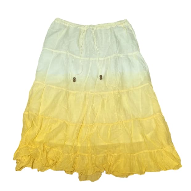 빈티지 스커트 롱스커트 롱치마 그라데이션 노랑 옐로우 모리걸 하구미페어리