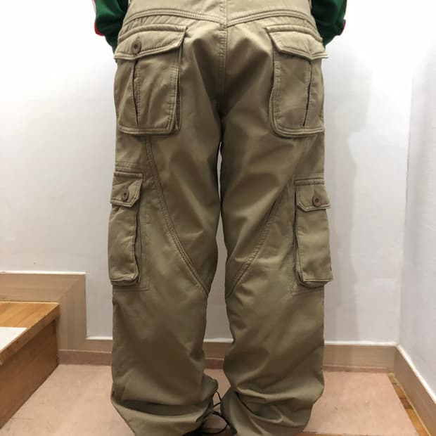 빈티지 베이지 코튼 카고 팬츠