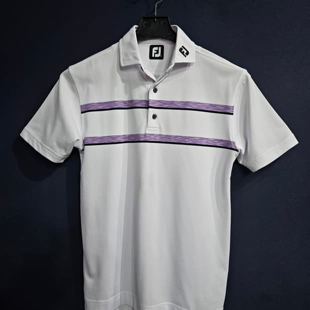 풋조이 화이트 남성 슬림핏 95 골프 카라반팔티 