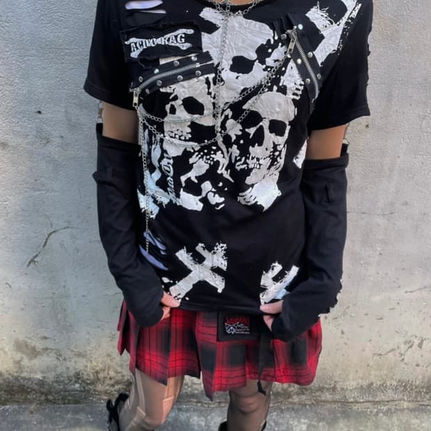 [Ketohouse] acdcrag choker punk top