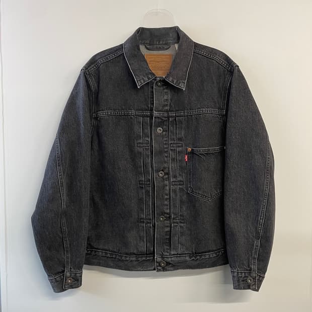 리바이스 타입1 흑청 데님 트러커자켓