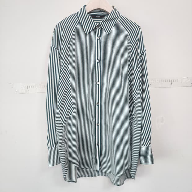 세컨플로어 스트라이프 셔츠 그린