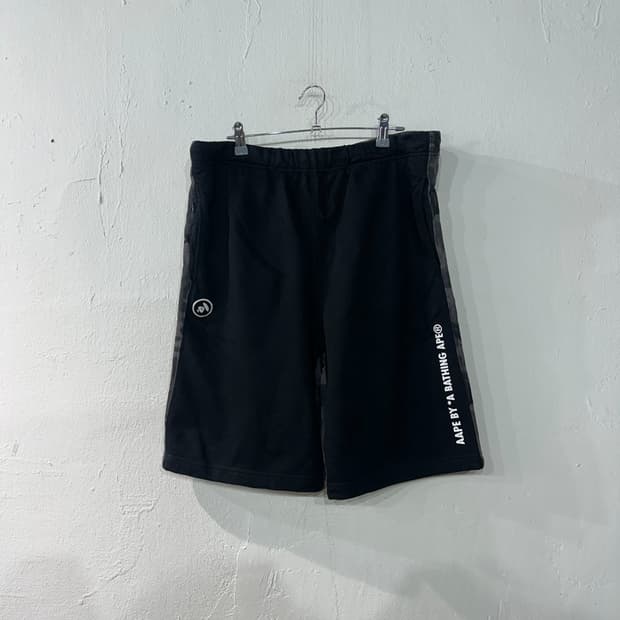 AaPE 블랙 카모 반바지 XL