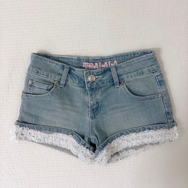 트랄라라 레이스 라떼갸루 하이웨스트 데님바지