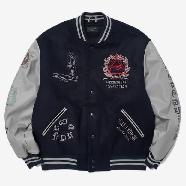 새상품 위캔더스 스타디움 자켓 네이비