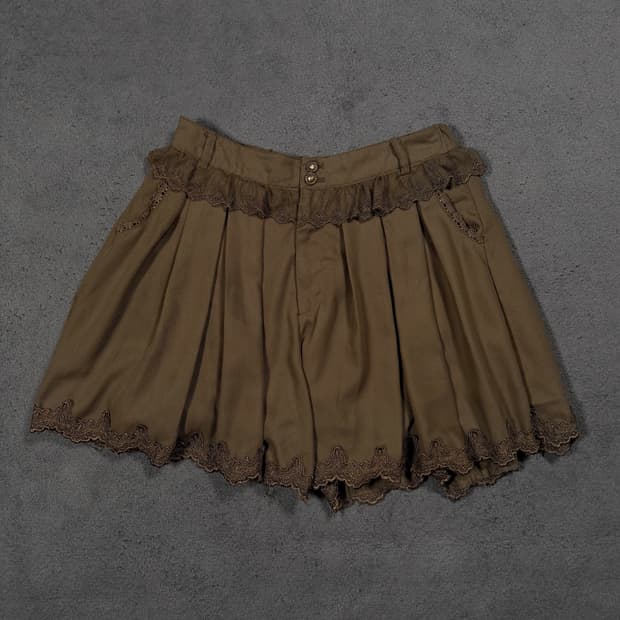 axes femme 액시즈팜 플리츠 레이스 프릴 스커트 팬츠