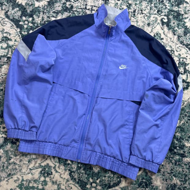 90s Nike 나이키 삼나스포츠 배색 올드스쿨 바람막이 자켓 (XL)