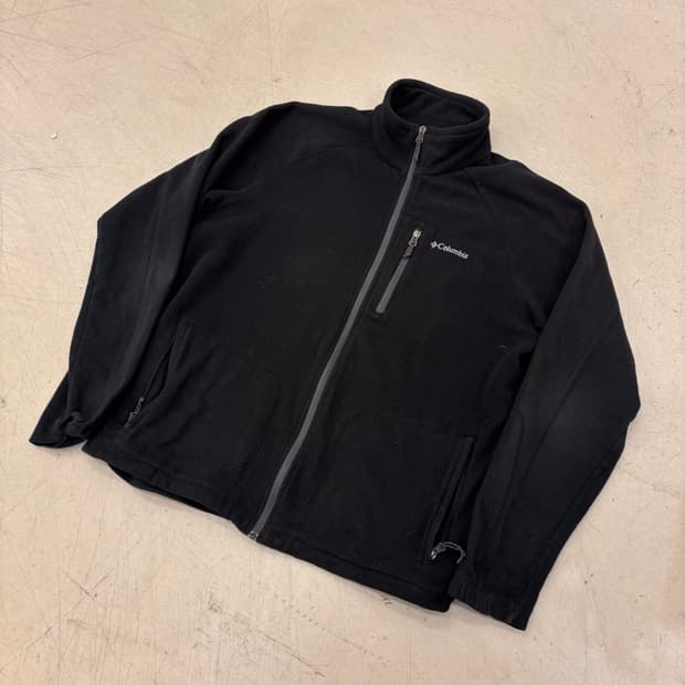 컬럼비아 블랙 스몰로고 플리스 집업