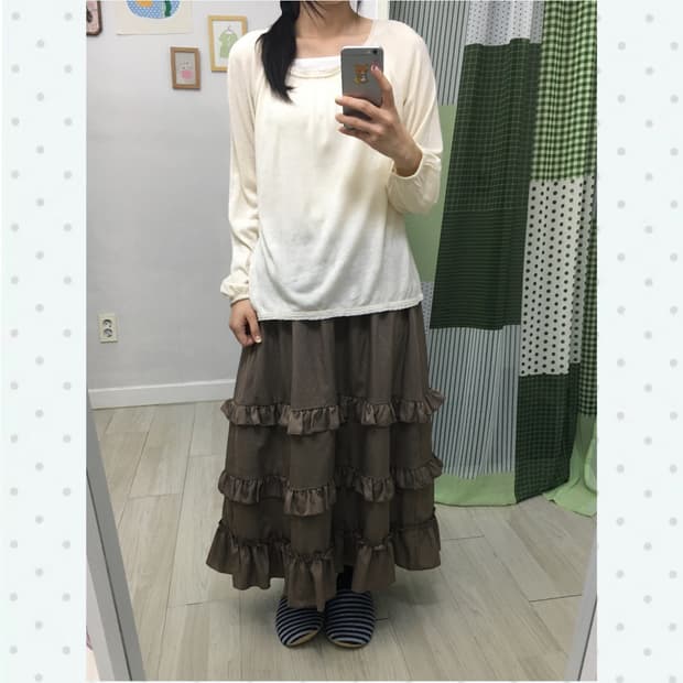 아이보리 레이스 니트 티셔츠