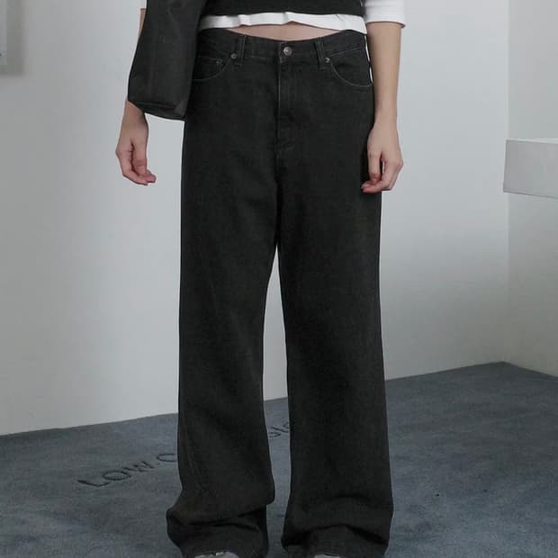 로우클래식 루즈핏 진 블랙
