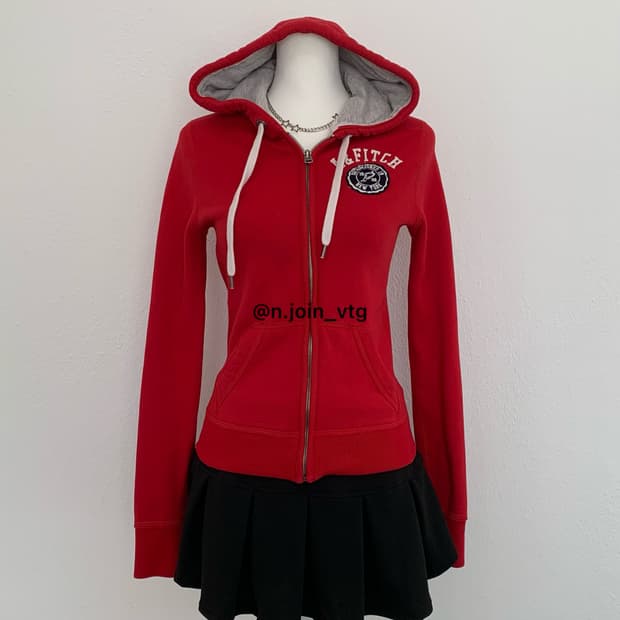 아베크롬비 레드 후드집업