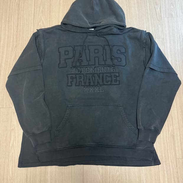 베트멍 Vetements Paris XXXL 워시드블랙 후디 S