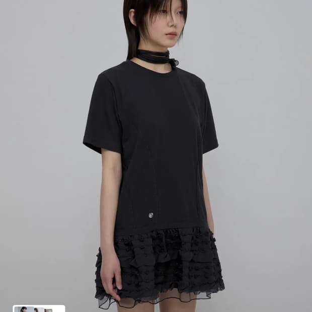 플레어업 레이어드 프릴 티셔츠 