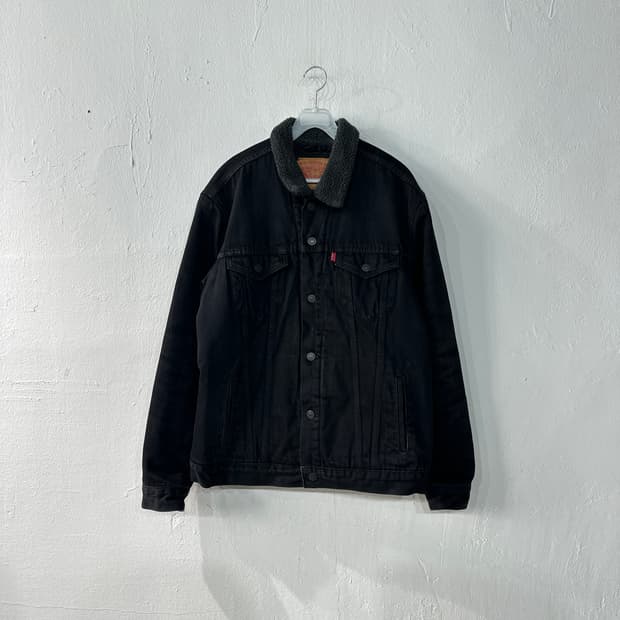 리바이스 양털 데님 흑청자켓 L