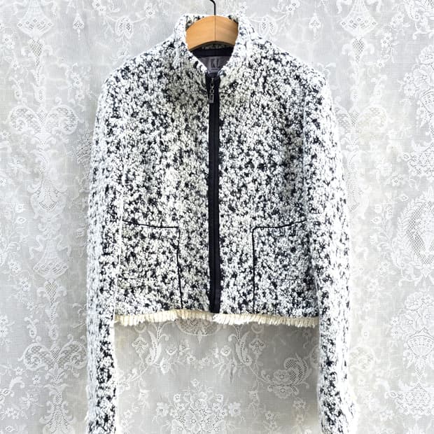 칼 라거펠트 트위드 집업 자켓