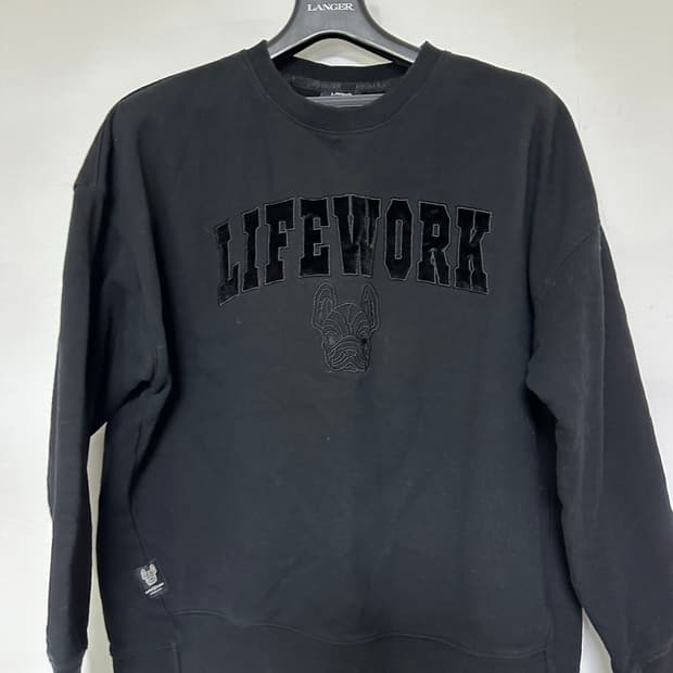 LIFWORK 라이프워크 검정 맨투맨티셔츠 상하의일괄