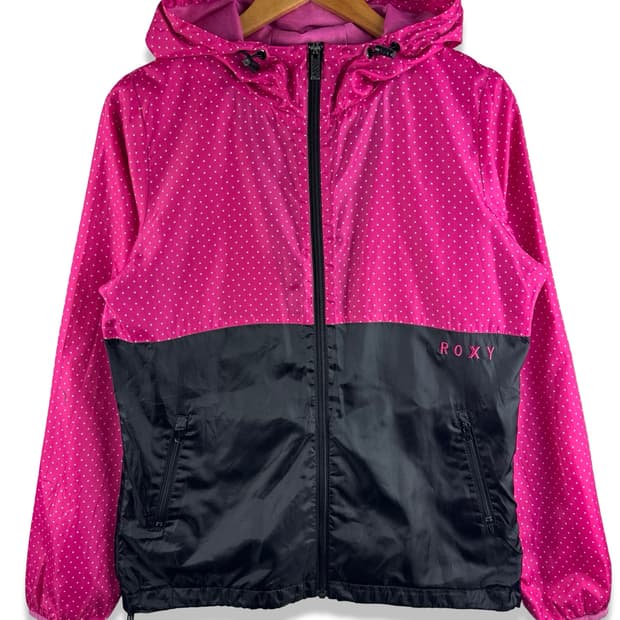 JPN ROXY 핫핑크 도트 바람막이 자켓4611