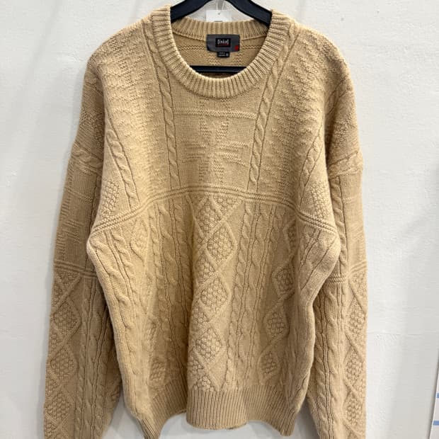 japan vintage 루즈핏 울 케이블니트