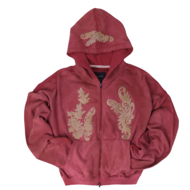 [XL] 언더마이카 X 노티카 아플리케 후드 집업 레드