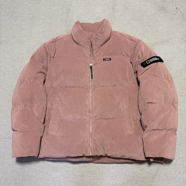 내셔널지오그래픽 코듀로이 숏패딩