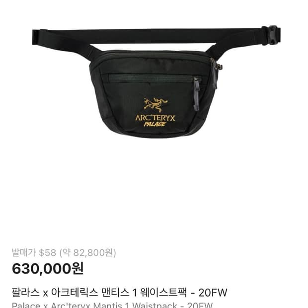 [OS] 20fw 팔라스 아크테릭스 맨티스1 웨이스트팩