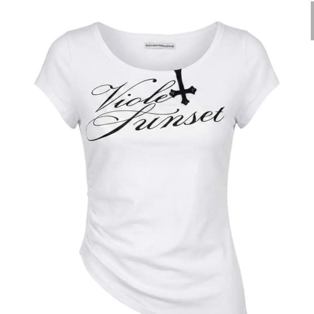 스키즘 인듀싱 UNBALANCED SHIRRED T SHIRT 티셔츠