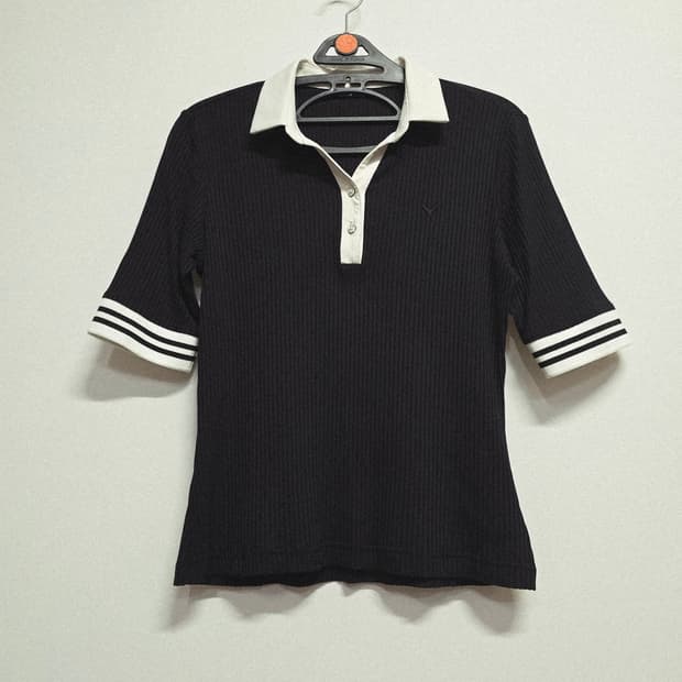 겔러웨이 블랙  니트 카라 티셔츠95