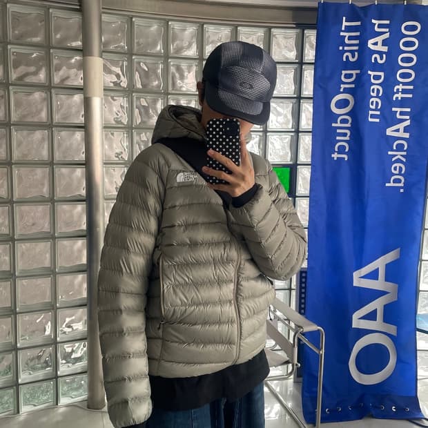 [L] 노스페이스 우젤(Wouzel) 후드 다운 클레이그레이