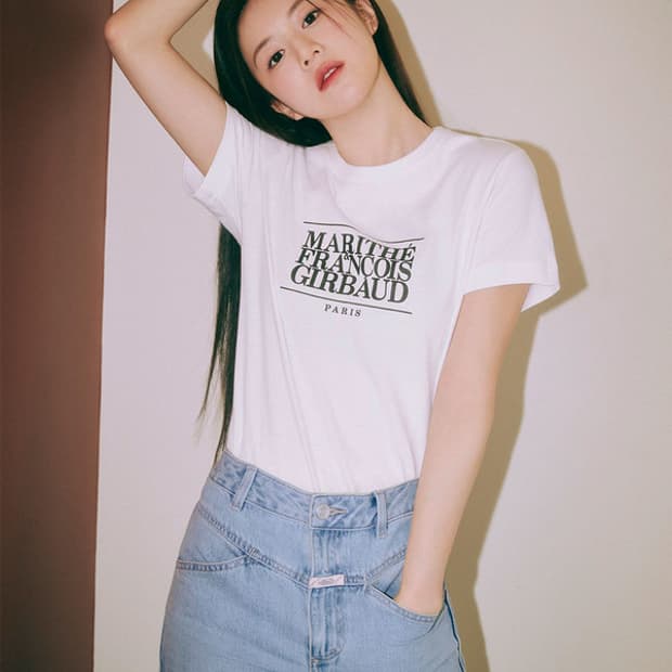 마리떼 클래식 로고 반팔티 화이트 M