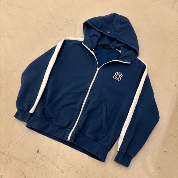 MLB 양키스 블루 스몰로고 후드집업