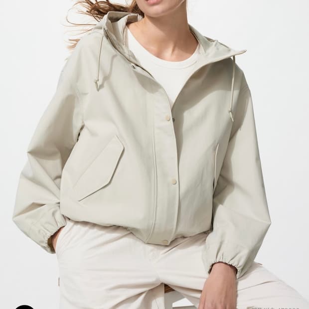 유니클로 코튼블렌드쇼트파카 베이지S