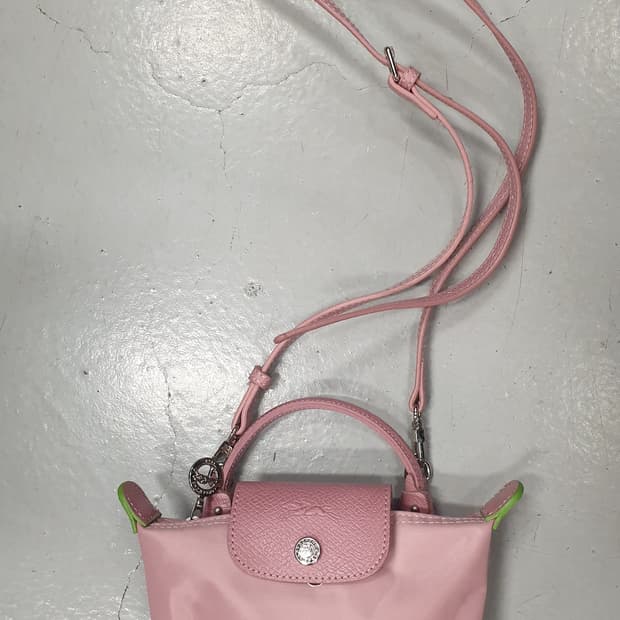 롱샴 르 플리아쥬 미니 핑크 크로스백