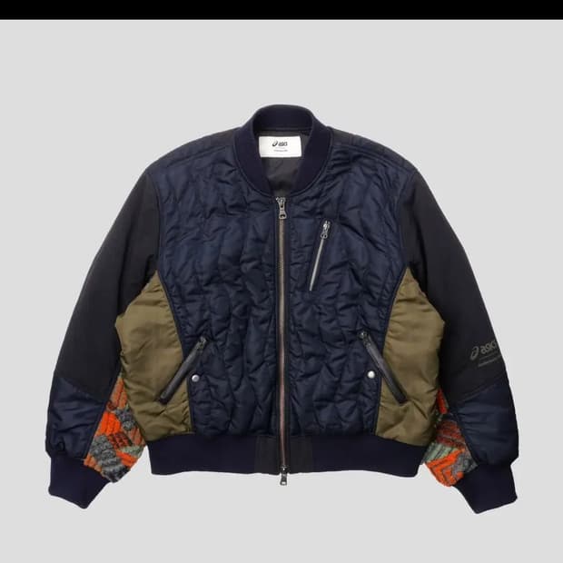 앤더슨벨x아식스 퀼팅 봄버 네이비 L사이즈