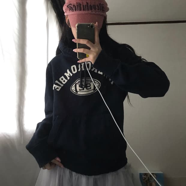 아베크롬비 네이비 후드티
