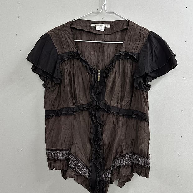 doho y2k 빈티지 반팔 집업 L 