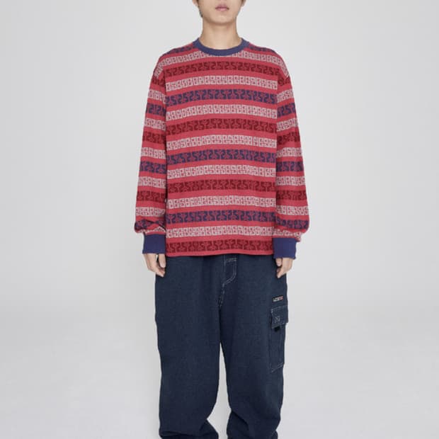 [M] 예스아이씨 Y.E.S Palm Jacquard L/S - Red