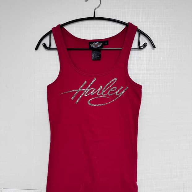 harley davidson red cubic sleeveless