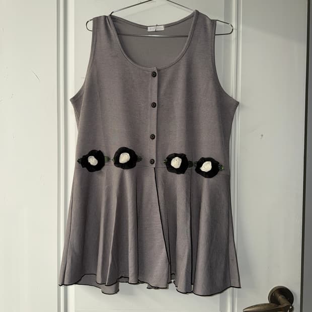 일본빈티지 페어리 플라워 레이어드 베스트