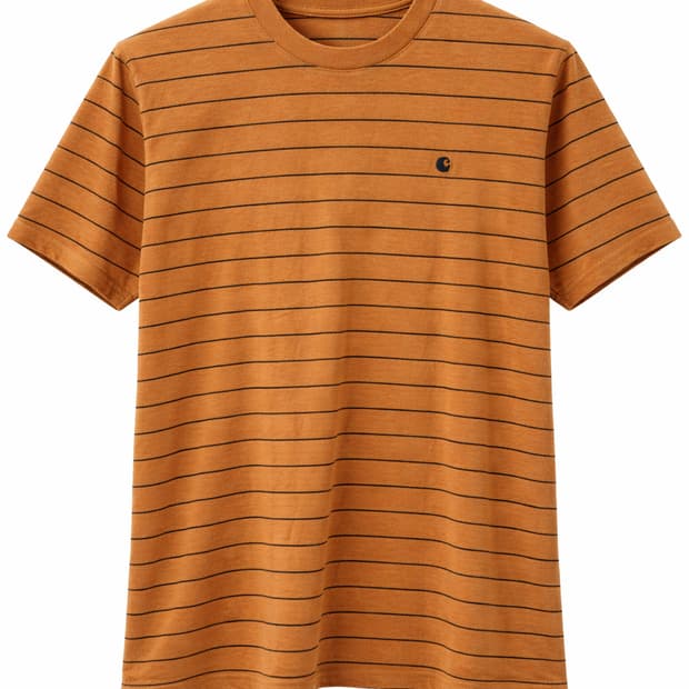 칼하트 WIP 스트라이프 반팔 티셔츠 브라운 L