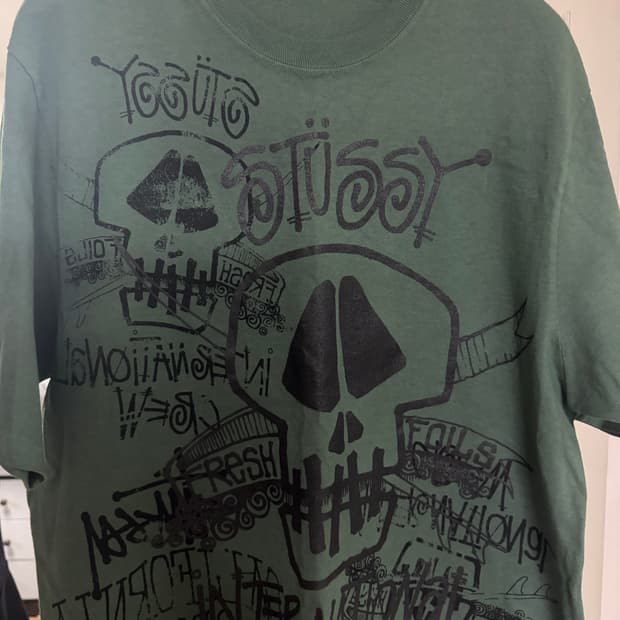 스투시 스컬 피그먼트 다이드 티셔츠 M