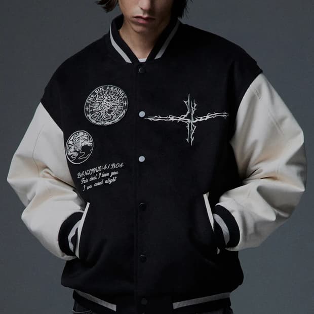 낫포너드 블랙 바시티 자켓 XL