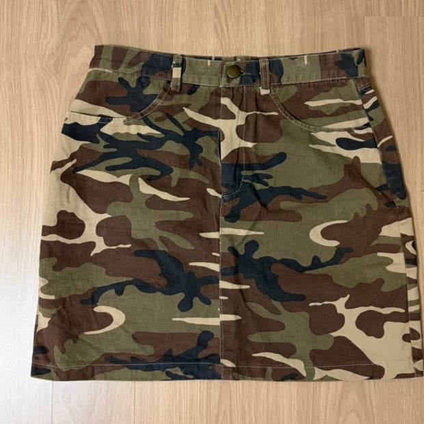 블랙업 밀리터리 카모 청치마