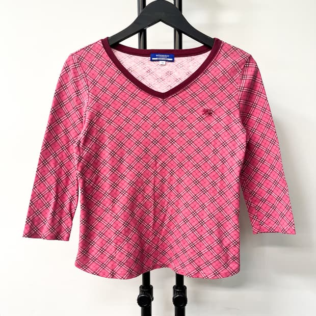 버버리 블루 라벨 노바 체크 롱슬리브