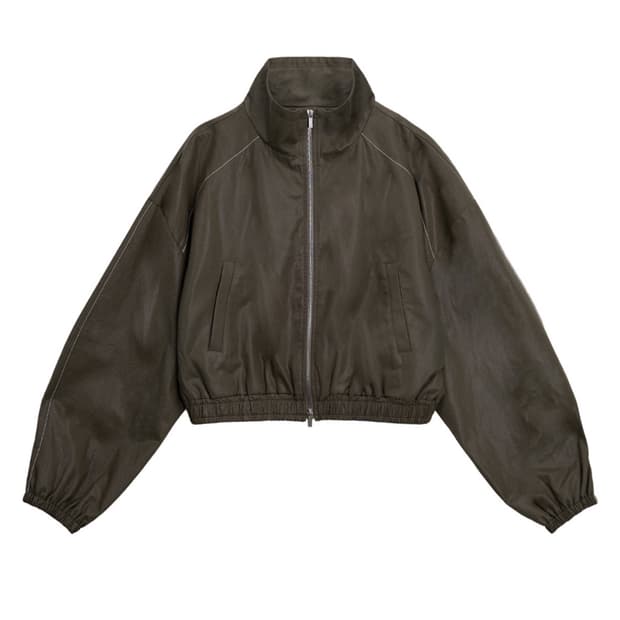 마뗑킴 크롭 봄버 자켓 (카키)