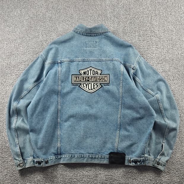할리데이비슨 자수로고 데님 트러커 자켓 ( XL ) / 8160
