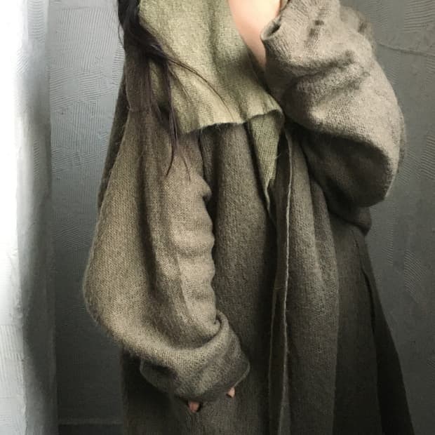 Issey Miyake 이세이미야케 90’s 카키-브라운 레이어드 가디건