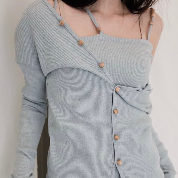 (25SS) 베이스레인지 타브 가디건 블루